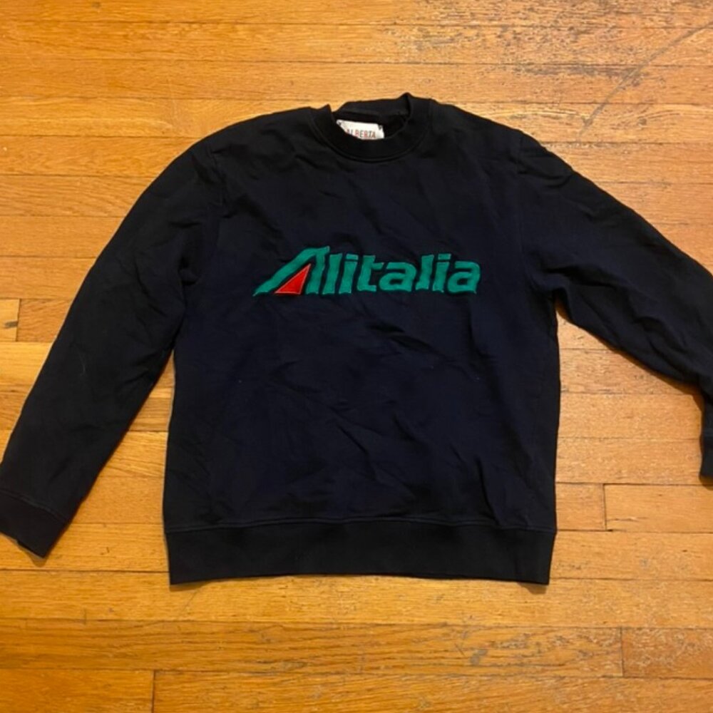 ITALIAN DESIGNER Alberta Ferretti, Alitalia sweatshirt SZ M
